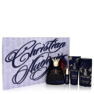 Christian Audigier by Christian Audigier Gift Set — 3.4 oz Eau De Toilette Spray + .25 oz MIN EDT + 3 oz Body Wash + 2.75 Deodorant Stick (Men)