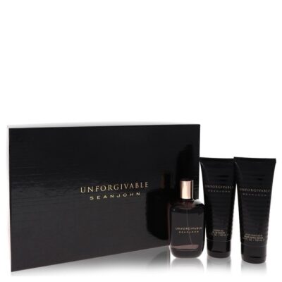 Unforgivable by Sean John Gift Set — 4.2 oz Eau De Toilette Spray + 3.4 oz Shower Gel + 3.4 oz After Shave Balm (Men)