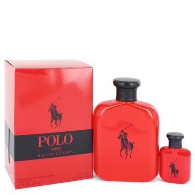 Polo Red by Ralph Lauren Gift Set — 4.2 oz Eau De Toilette Spray + 0.5 oz Mini EDT (Men)