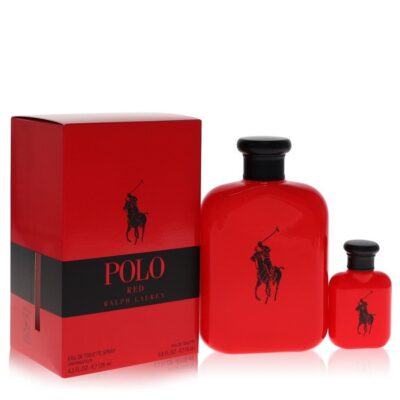 Polo Red by Ralph Lauren Gift Set — 4.2 oz Eau De Toilette Spray + 0.5 oz Mini EDT (Men)